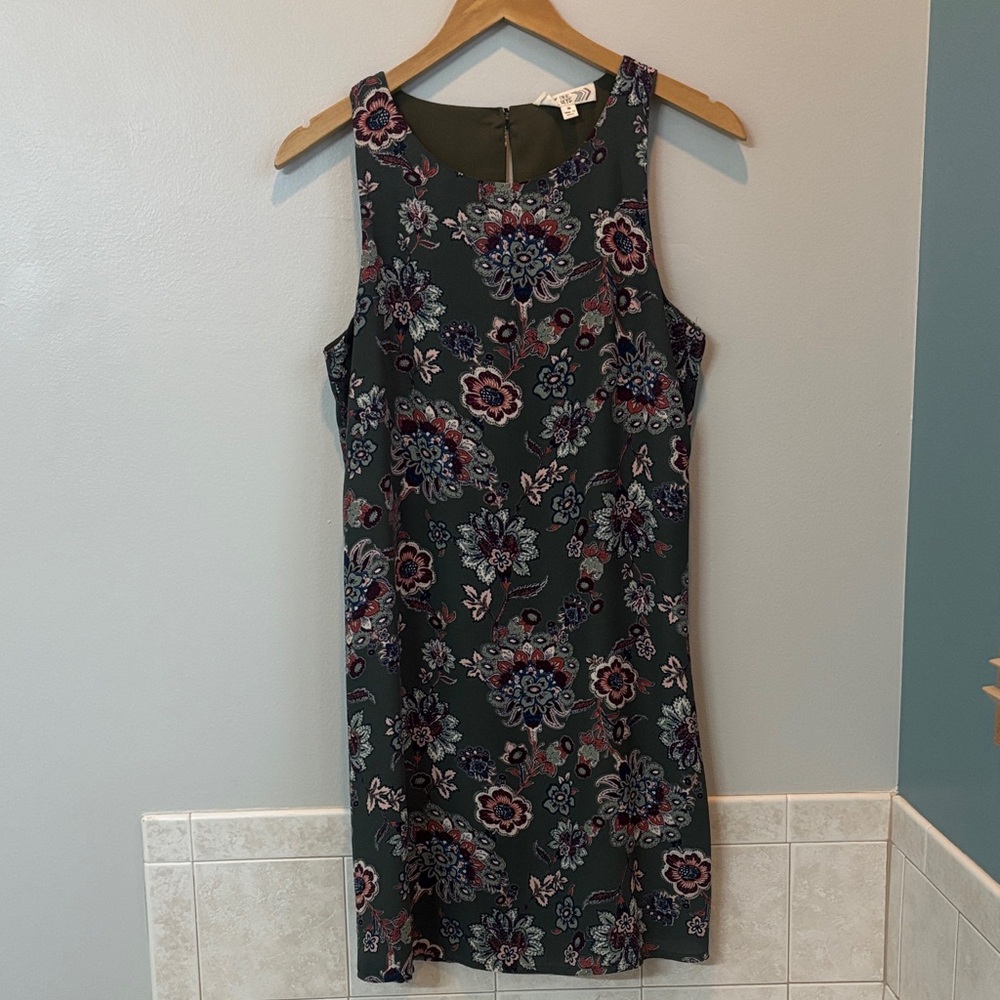 Pink Rose Dark Floral Mini Dress